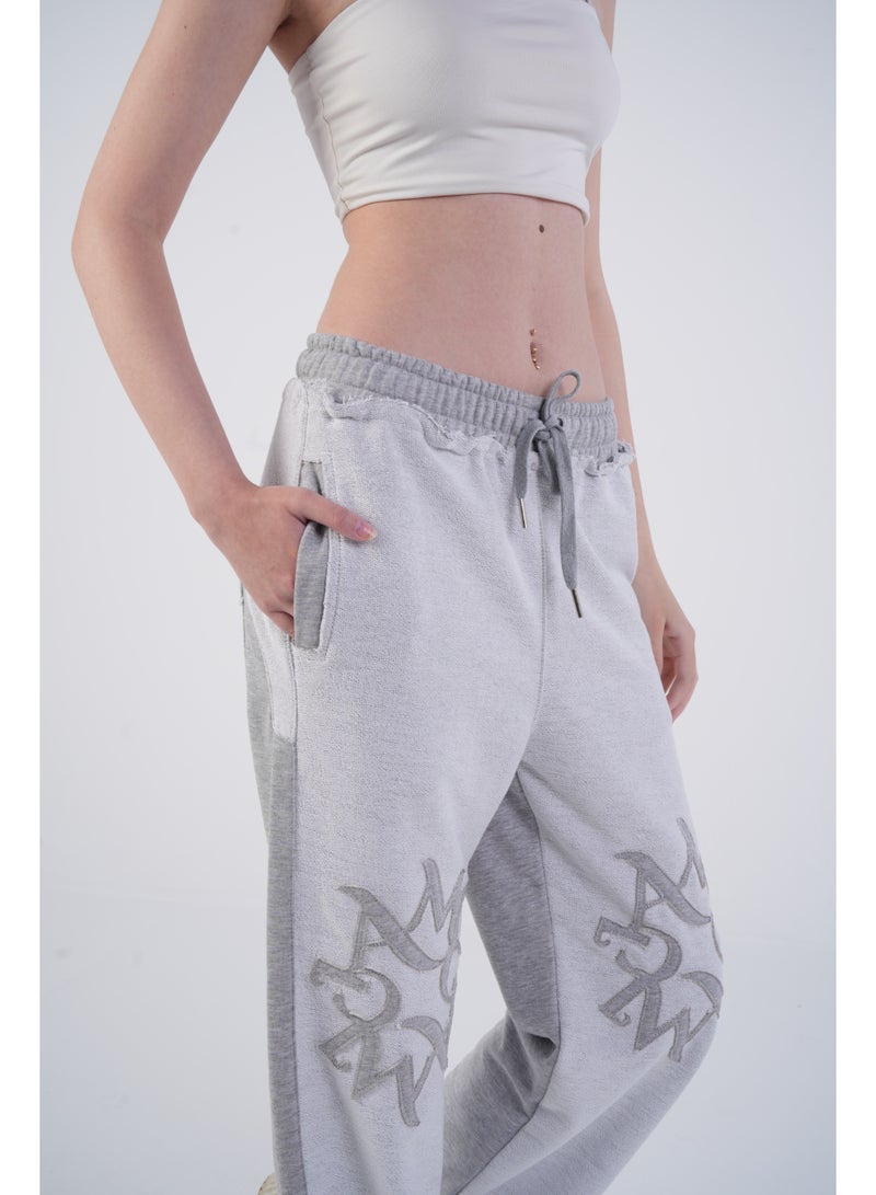 AMICI Embroidered wide leg sweatpants - Image 3